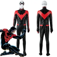 Бэтмен юная Лига Справедливости костюм Nightwing костюм для взрослых Для мужчин Хэллоуин карнавальный костюм