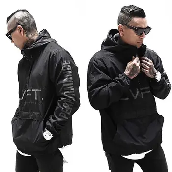 

Men Workout GYM Fitness Cap Hoodie Tops Tee Sport Running Quick Dry Exercise Muslce Bodybuilding T Shirt Jackets