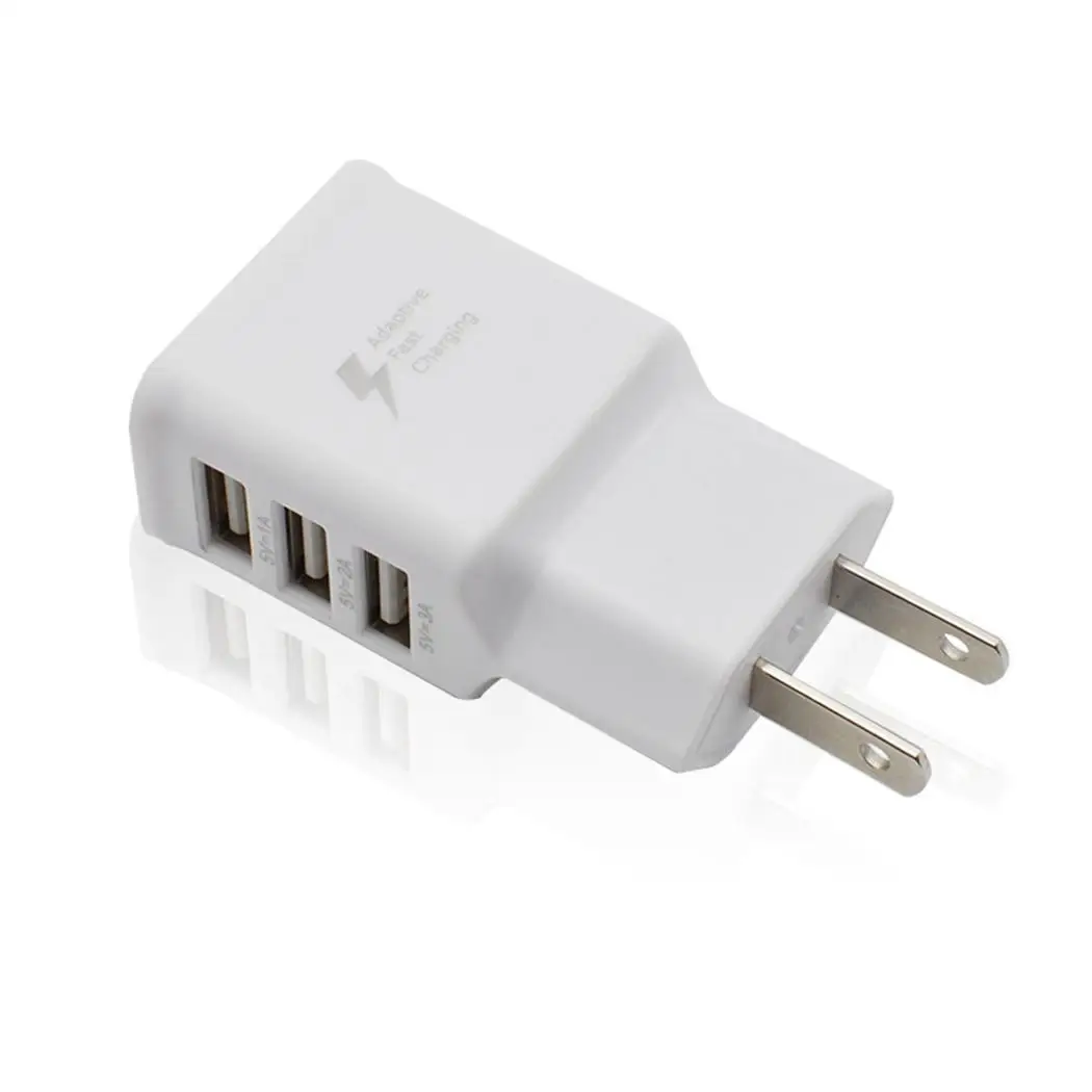 Быстрое настенное зарядное устройство с 3 USB портами для путешествий ЕС/США основной адаптер питания 5V 2A