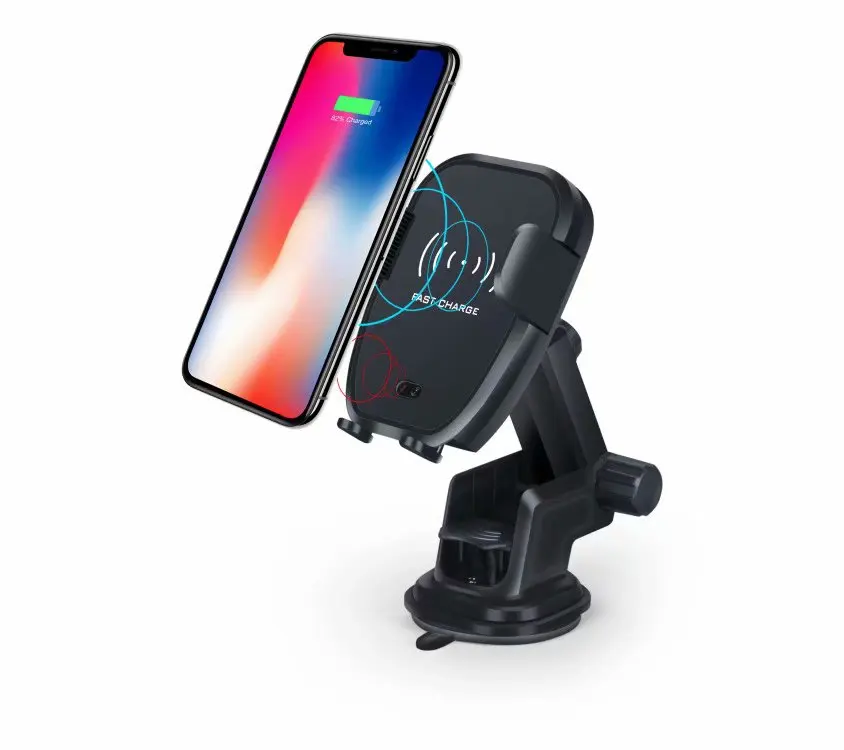 

BuzzLee 2in1 Qi-Enabled Car Mount Fast Wireless Quick Charger Pad Stand w/ infrared sensor Air Vent Cell Phone Holder for iPhone