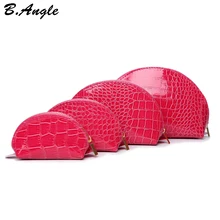 High quality colorful 4 size 1 set alligator cosmetic bag make up bag storage bag women bag leopard print