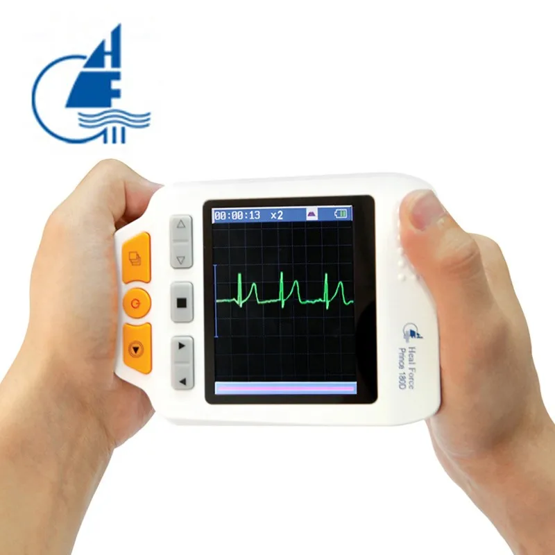 Heal Force Prince 180D медицинский портативный ЭКГ монитор сердечного ритма lcd грудь конечности электрокардиограф 3 канала 25 шт. свинцовые провода