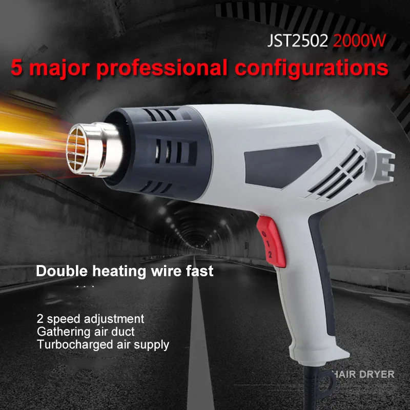 

2000W Dual Temperature Modes Heat Hot Air Portable Mini Heat Tool for DIY Embossing Wrapping JDH99