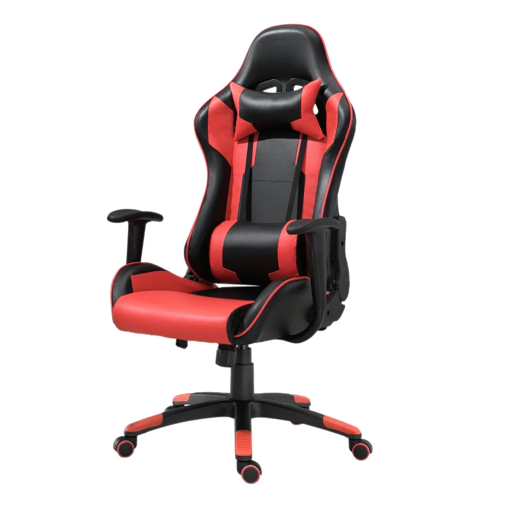 

Samincom PU Leather Office Chair L21.3"*W21.3"*H50"~53.9" High-Back with Headrest and Lumbar Support Racing Gaming Chair