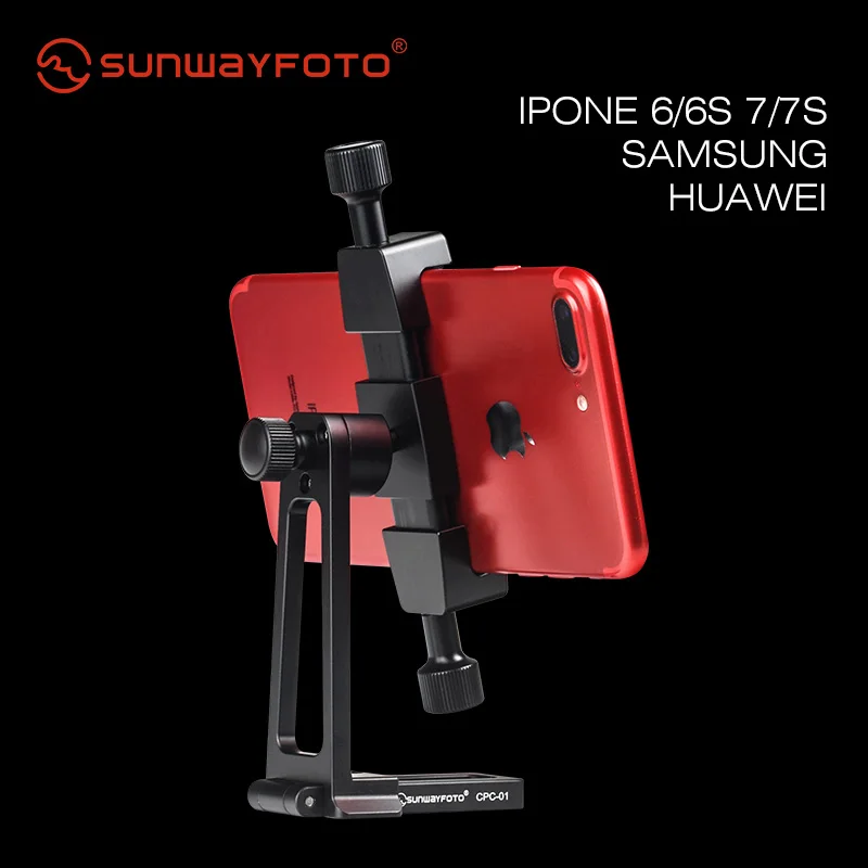 Sunwayfoto-suporte para Tripé para Smartphone Braçadeira para Telefone Celular Adaptador com Placa Suíça Arca Cpc01 - Image 3