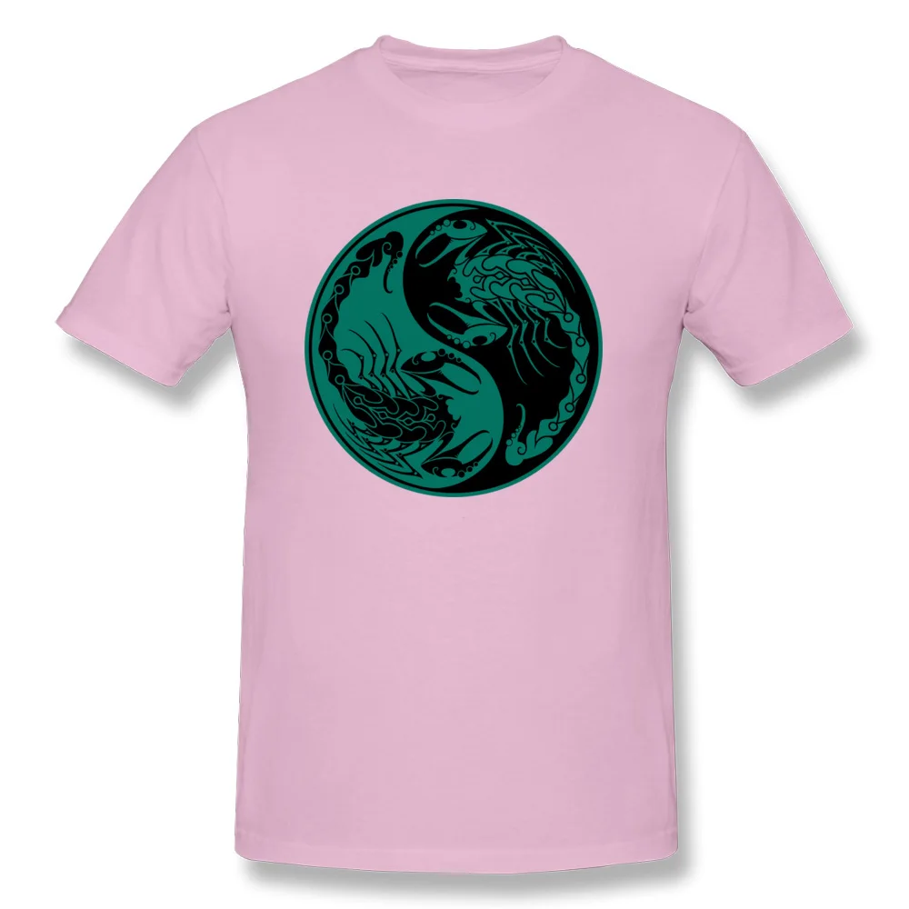  Men Tshirts Fashionable Group Tops T Shirt 100% Cotton Round Collar Short Sleeve Funny Tees Summer Wholesale Teal Blue and Black Scorpions Yin Yang pink