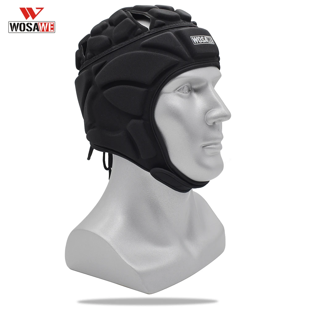 WOSAWE Football Soccer Goalkeeper Helmet Adjustable Rugby Cap Head Guard Goalie Hat Head Protector Cycling Sking Skateboard