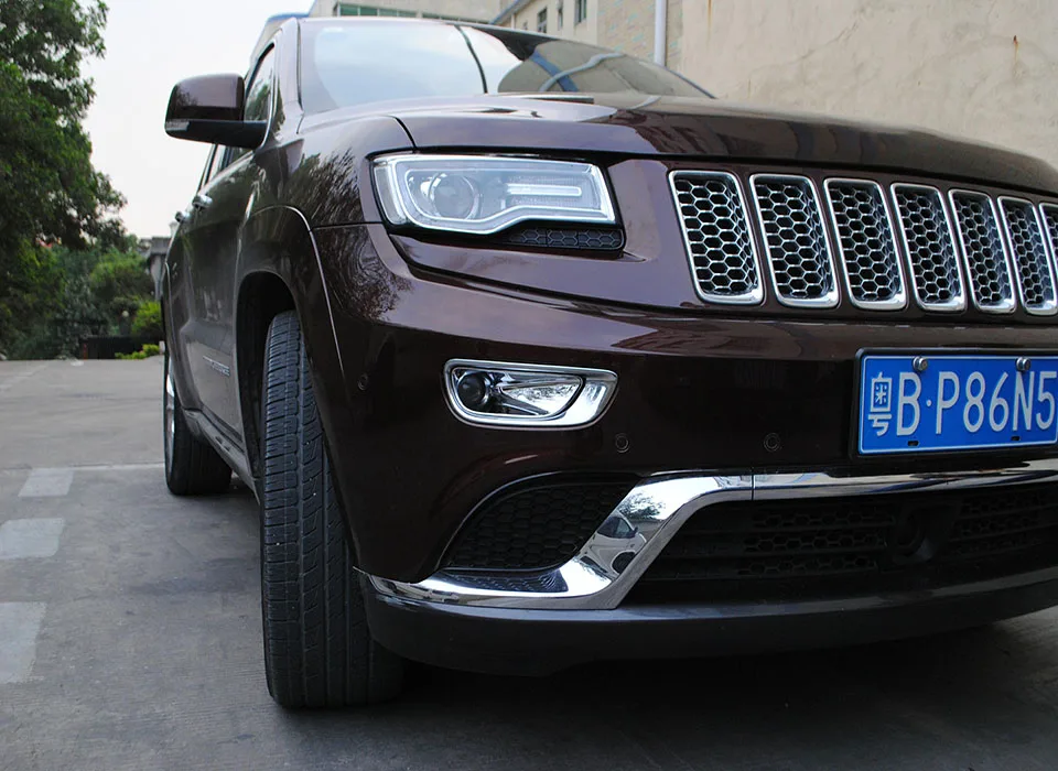 SHINEKA хромированный Стайлинг для Jeep Grand Cherokee- ABS передняя противотуманная фара рамка крышка наклейка для Grand Cherokee аксессуары