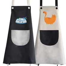 68x74cm Cartoon Car Fish Printed Waterproof Oil-proof Adult Apron Home Kitchen Supplies Cooking Cleaning Tool wq002 kitchen oil proof cloth apron black