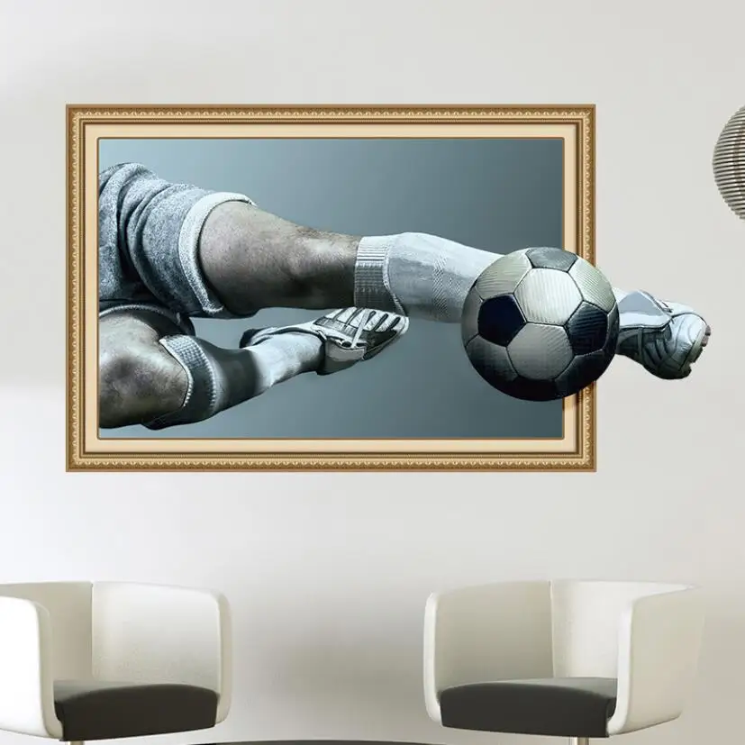 2018 World Cup Football 3d Wall Stickers Creative Soccer Sportsman Wall