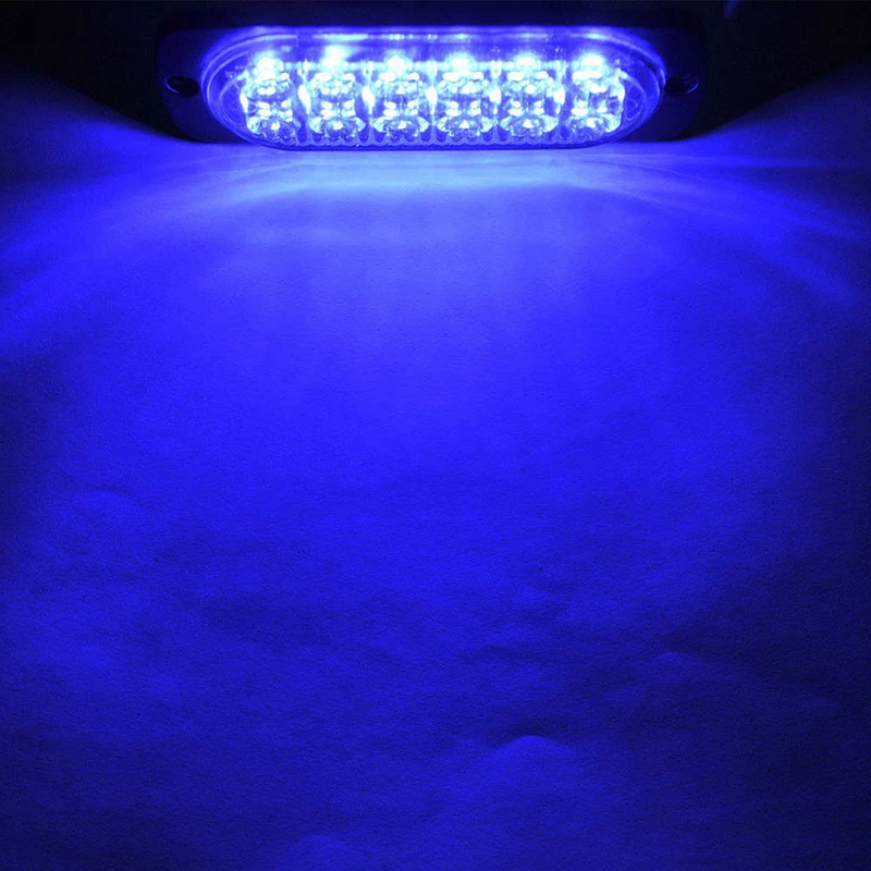 2 шт. 11*4*1 см 12LED 12 V-24 V 36 W 6000-7000 K синий автомобиль внедорожник Грузовик аварийного Предупреждение проблесковый маячок одни мигающие огоньки