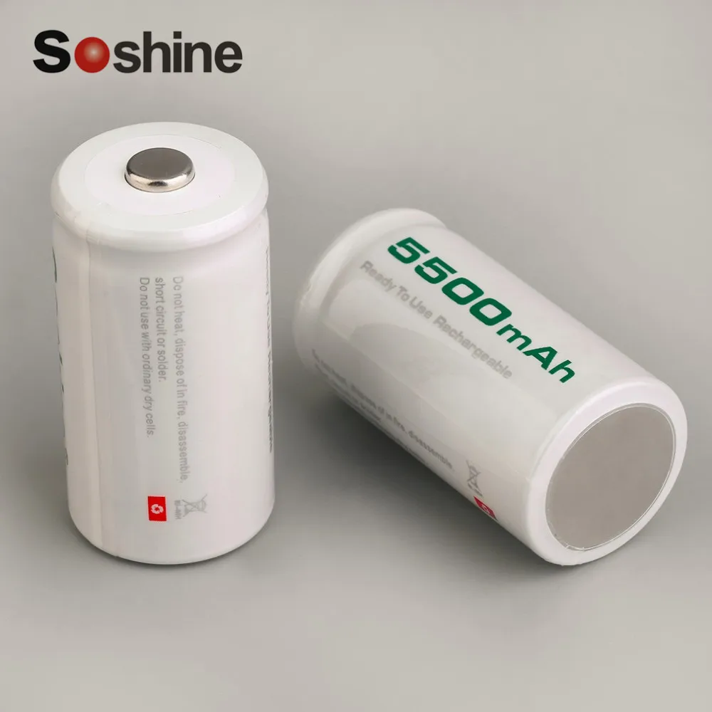 

Soshine 2pcs C Size Ni-MH Rechargeable Batteries 5500mAh LR14 UM-2 High Quality