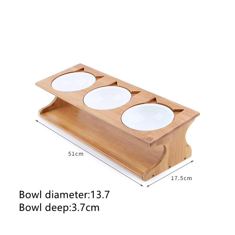 New Dog Food Bowls Elevated Dog Cat Bowls Ceramic Stainless Steel Pet Bowl Pet Feeder Cats Dogs Feeding Dish Pet Supplies - Цвет: three one