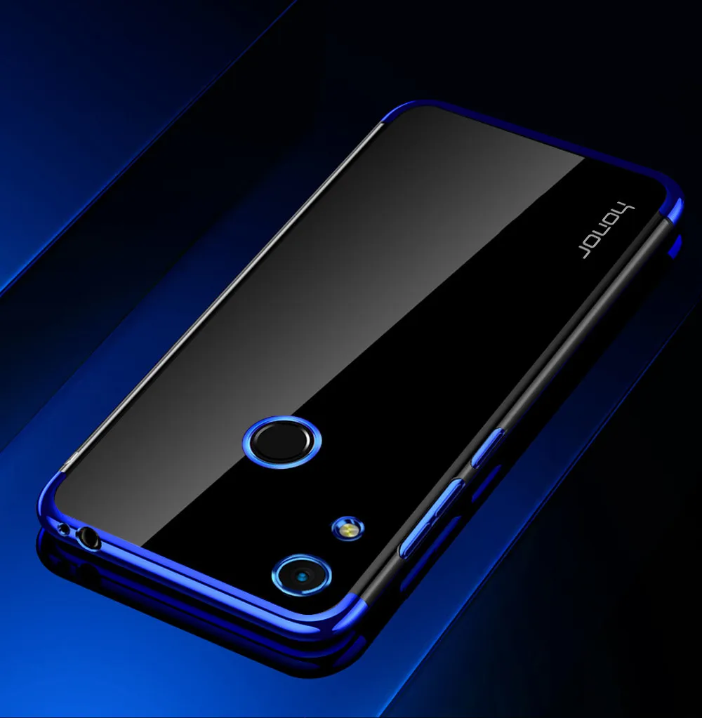 Чехол MUCHI для Huawei Honor 8A Pro, роскошный чехол с лазерным покрытием, мягкая прозрачная задняя крышка для Honor 8A Pro JAT-LX1, чехлы для телефонов - Цвет: Синий