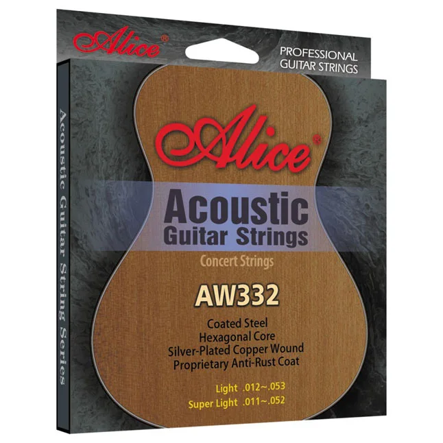 ALICE Струны для музыкальных инструментов/011-052 или 012-053 акустическая гитарная струна/Посеребренная Медная ранка струна 6 шт./компл. комплект
