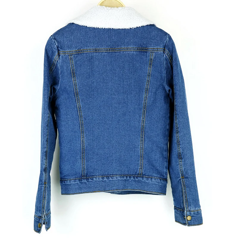 have Fur Autunno Cappotti D'agnello No Donne Collar Femminile Manica Lana Jeans Casual Giacche Di Signore Fit Slim 2018 Collar Calde Le Real Lunga Cappotto Per 7qRBt