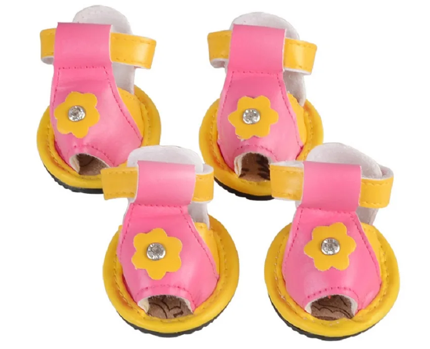 C79_New_4pcs_lot_Pet_dogs_Cats_Shoes_Summer_Breathable_Puppy_Dog_Floral_Pattern_Pierced_Net_shoes_Anti_skid_Dog_PU_shoes_5