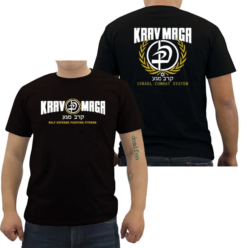 

Fashion Mens Krav Maga Israel Combat System Self Defense IDF MMA Martial Art T-shirt Funny Print Short Sleeve Shirt Tees