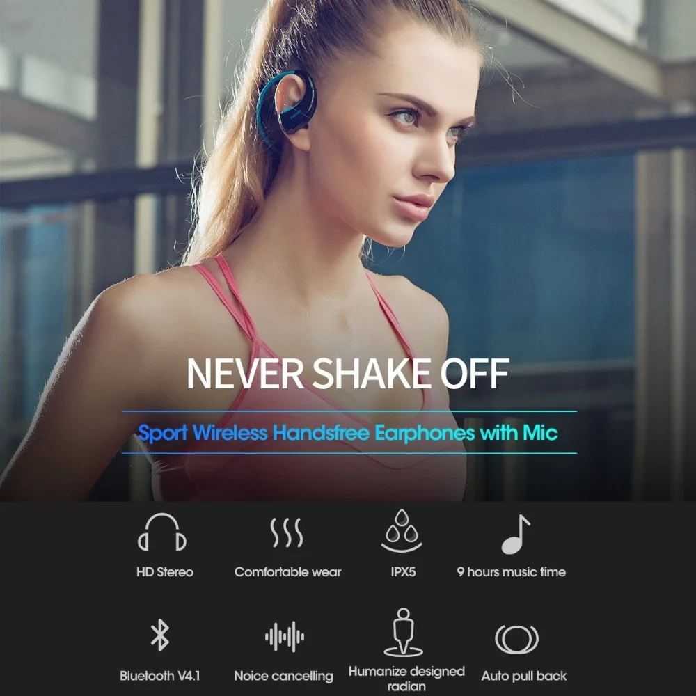 DACOM G06 Wireless Headphone Bluetooth Sports Earphone IPX5 Waterproof Neckband Stereo Headset wit Microphone for iPhone Samsung