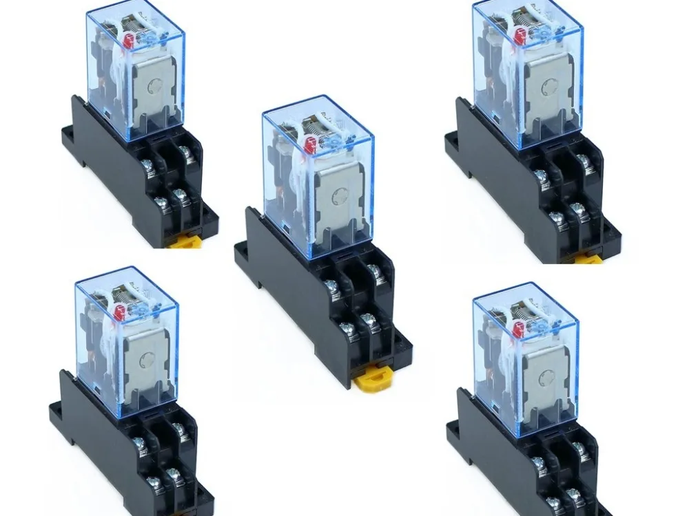 Relé miniatura, 5 conjuntos, leve 2 relés, 8 pinos, 10a, 110v, 36v, v ...
