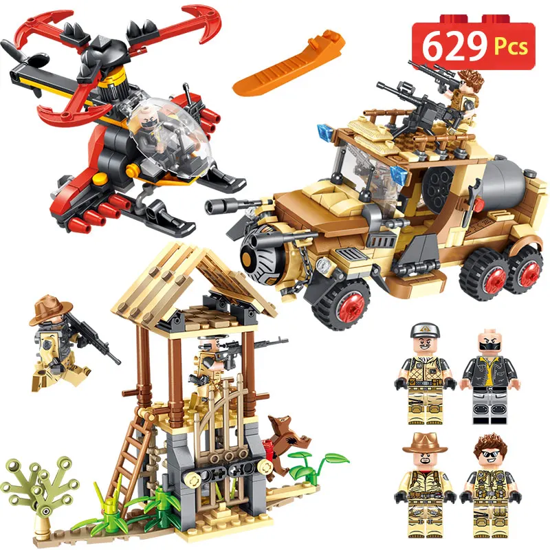 

Military Series Guard The Tank Car Blocks Compatible LegoINGLY Diy Bricks Enlightening Fun Toys For Children