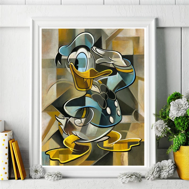 

Classic Cartoon Cubist Donald Wall Art Canvas Posters Prints Painting Wall Pictures For Office Living Room Home Decoration