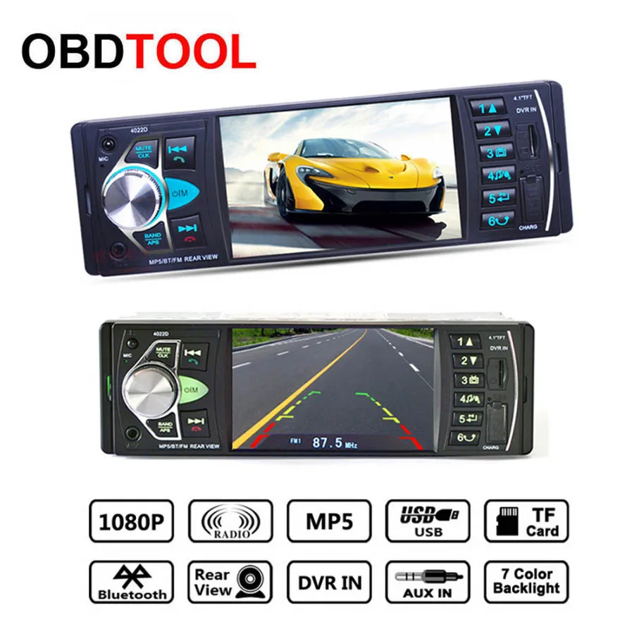 

Car Radio Music Player Rear View Camera Supports Bluetooth MP5 / MP4 / MP3 / FM Transmitter Car Video Remote + 4 LED Car Camera