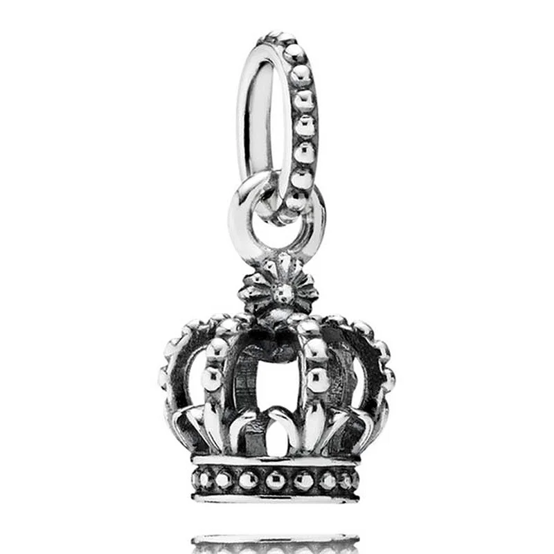 

Authentic 925 Sterling Silver Bead Charm Vintage Noble Splendor Crown Pendant Beads Fit Pandora Bracelet Bangle Jewelry