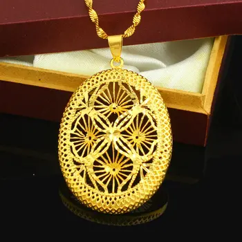 

NEW Ethiopian Oval Flower Pendant&Necklace 24k Gold Color African /Arabic/Sudan/Middle East Women Girls Jewelry