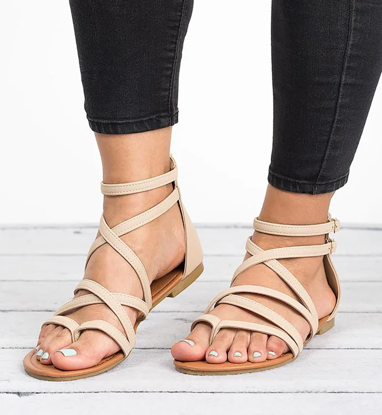 Back Zip Women Gladiator Sandals