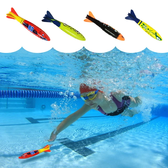 Divin Torpedo Rocket Throwing Toys Pool Diving Game Summer Torpedo Robber Child Underwater Diving Stick Play Water Toy 2 Pcs New 2