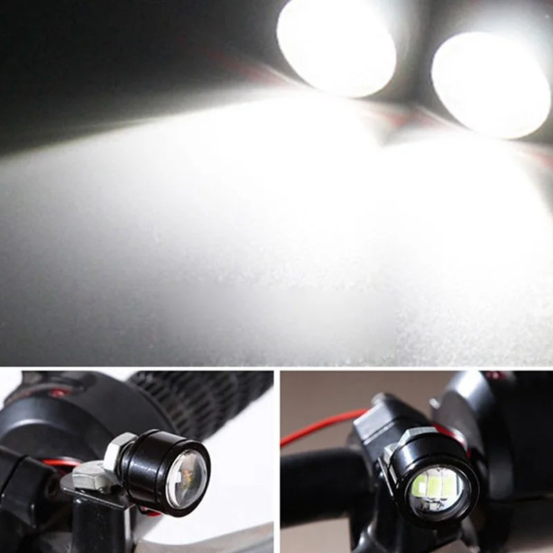 2X 120 LM Motorcycle White LED Spotlight Headlight Driving Light Motorbike Spotlights Accessory Motor Fog Spot Head Light
