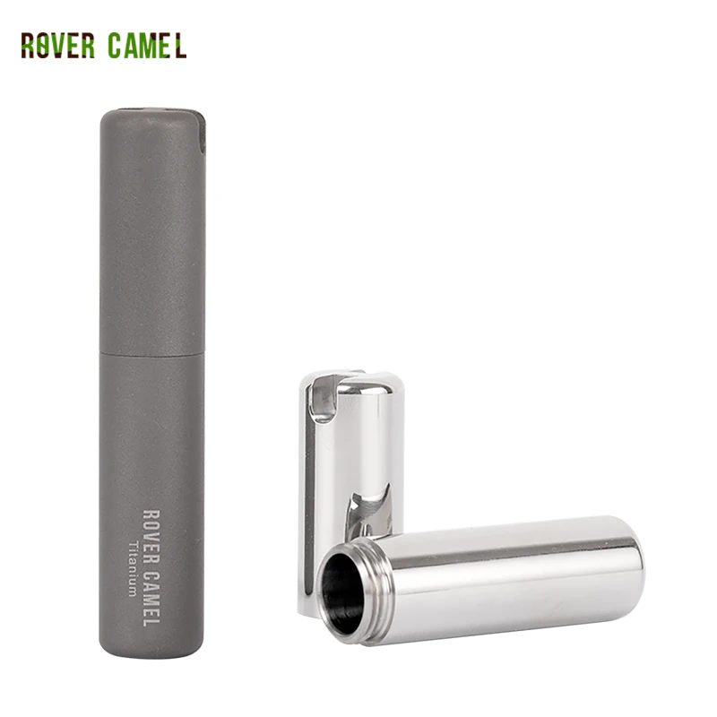 

Rover Camel Eco-friendly Outdoor pure titanium Mini Sealed Waterproof Storage Pill Box Perfume case pendants with chain