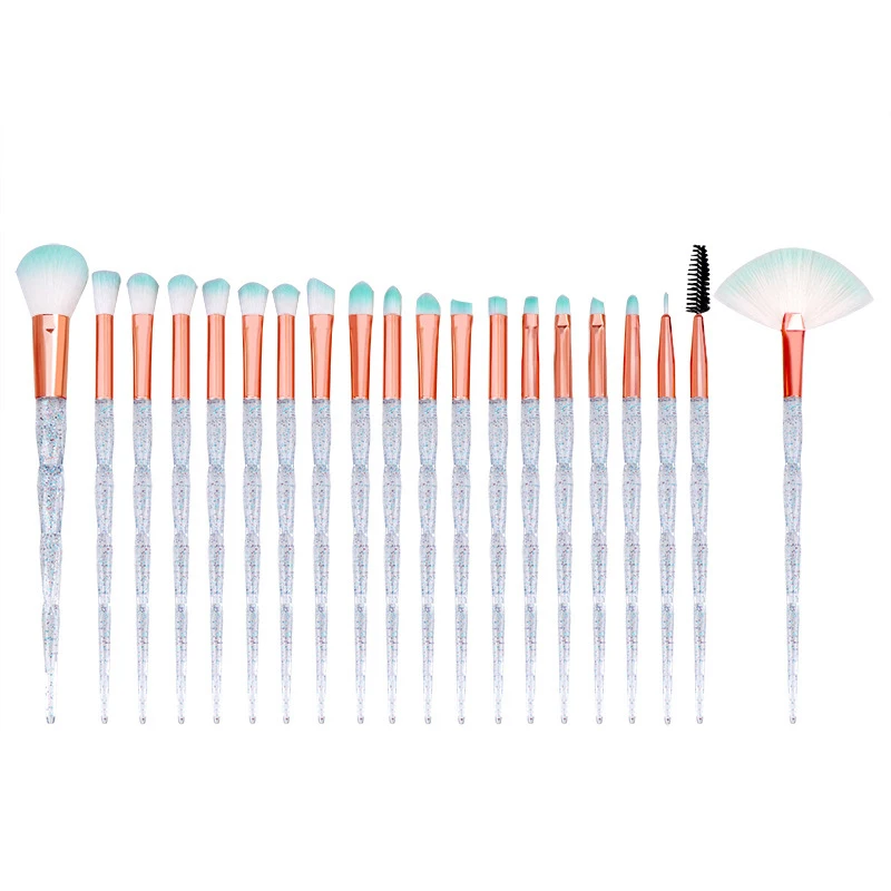 

20Pcs/Set Professional Complete Diamond Beauty Makeup Brushes Eyebrow Eyeshadow Soft Brush Kit Beauty Brush Cosmetic Brush Set