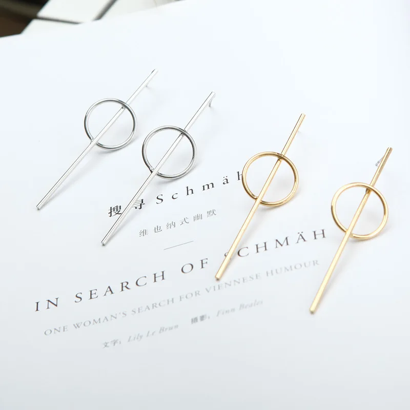 

2018 New Punk Fashion Earrings Simple Hollow Gold / Silver Circle Geometric Lady Wholesale Earrings for womem brinco gift