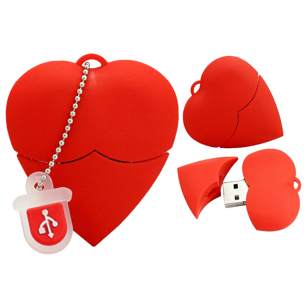 Флеш накопитель USB 128 в виде красного сердца 8 ГБ 16 32 64 256 2 0 ГБ|bulk usb|pendrive miniflash memory stick