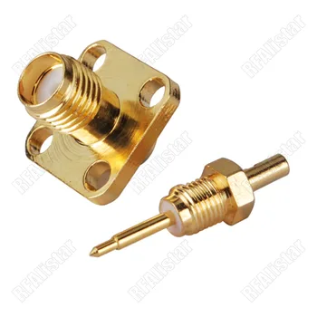 

50 Pieces RP-SMA Solder Female (male pin) Flange Connector For RG178, 1.13mm 1.37mm Cable