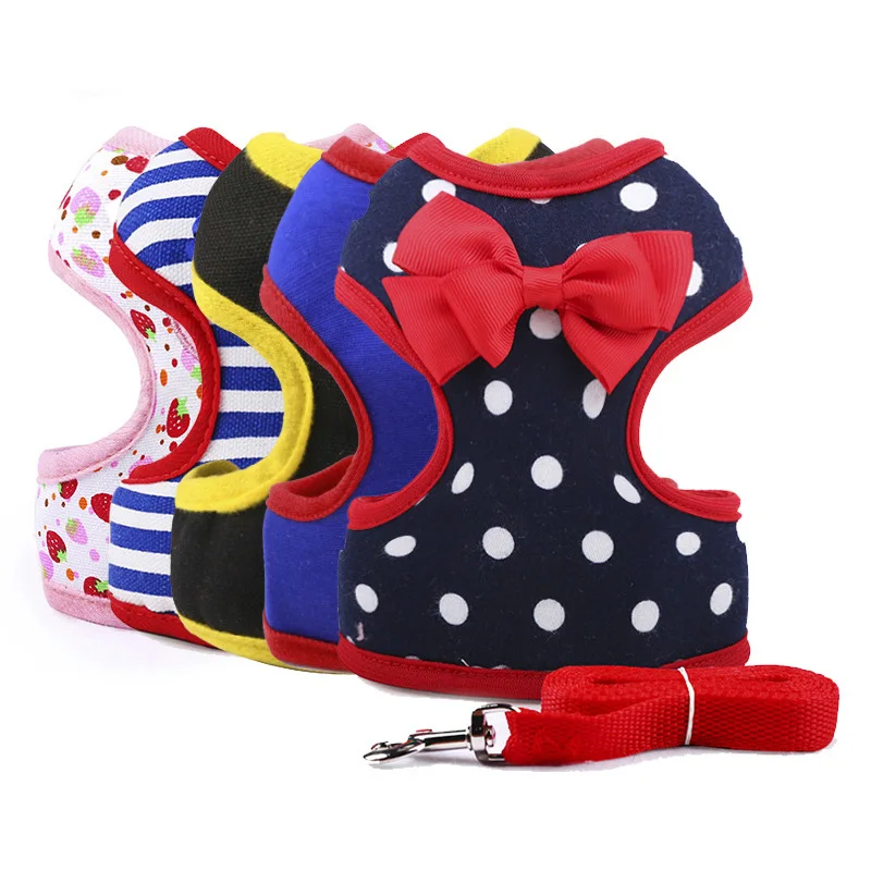 Fashion Dog Harness Leash Set For Small Dogs 120cm Durable Nylon Leash