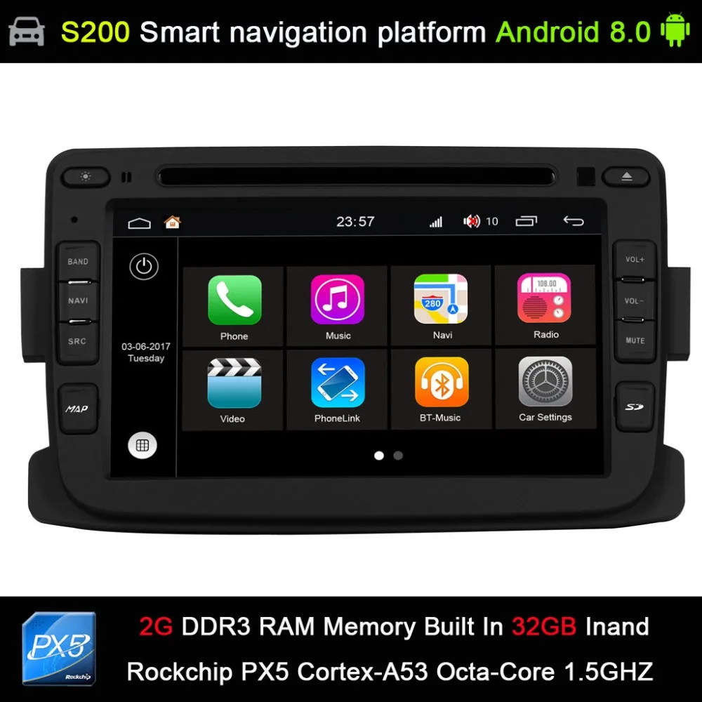 

Android 8.0 system PX5 Octa 8-Core CPU 2G Ram 32GB Rom Car DVD Radio for Renault Sandero Duster Renault Captur Lada Xray 2 Logan