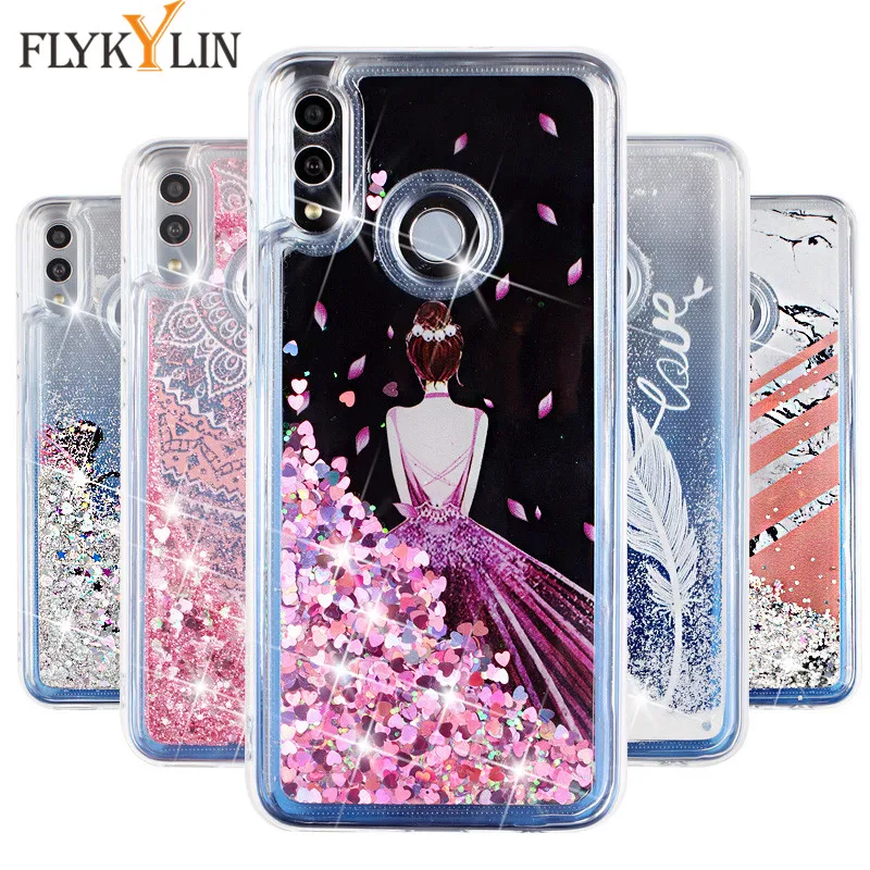

Honor 8X Case on for Huawei Honor 8X 8C Cover sFor Huawei Honor 8X 8C Fundas Soft Cute Girl Liquid Dynamic Phone Cases Coque