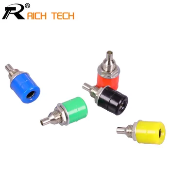 

100pcs/lot Hot sale Banana plugs Mix colors 4mm Banana female jack Binding Post speaker wire Connector adapter