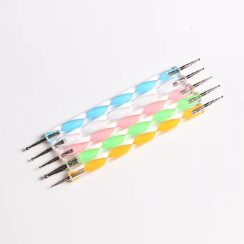 

5pcs/lot 2 Way Colorful Nail Art Dotting Pen Marbleizing Tools Professional Nail Polish Painting Diamond Rhinestone Manicure Kit
