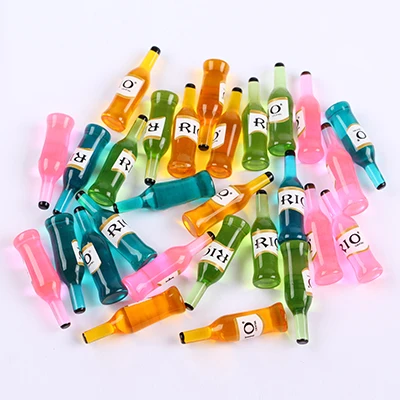 Bottles Mixed Акриловые маленькие модели бусин Коктейльные бутылки вина красочные Консервы Фруктовые Джем детская игрушка слизи наполнитель моделирования 10 шт/20 шт - Цвет: Bottles Mixed