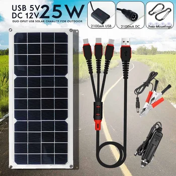 

LEORY Solar Panel Charger 25W 12V Portable Mini DIY Module Panel System For Battery Cell Phone Chargers Portable DIY Solar Cell