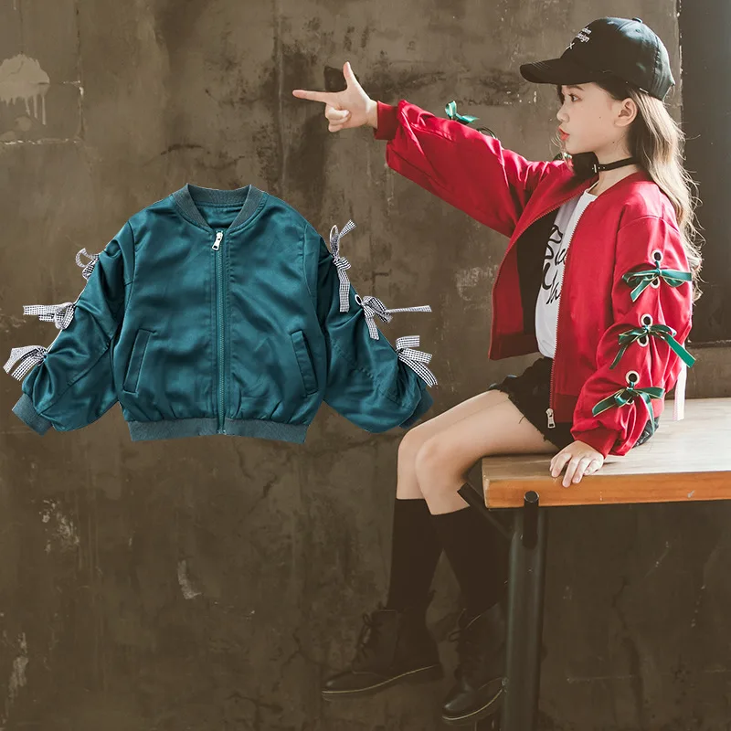 

Teens Girls Zipper Jacket 2019 Autumn Jacket For Girls Coat Kids Outerwear Coat For Girls Clothes Children Baseball Jacket