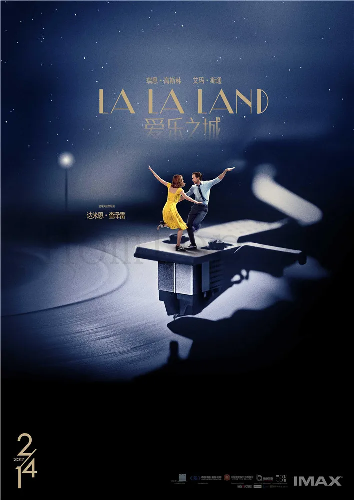Черный LA LAND кинопостеры с белым покрытием, бумажные принты, настенные наклейки, украшение для дома, искусство для дома, бренд - Цвет: Черный