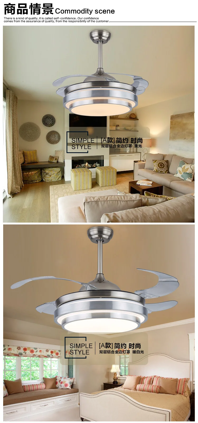 Gu вентилятор потолочный вентилятор свет Невидимый вентилятор лампа столовая спальня дом с простой современный светодиодный FS17