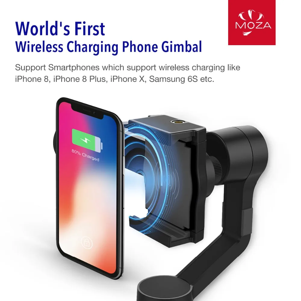  MOZA MINI MI 3-Axis Handheld Smartphone Gimbal Stabilizer for iPhone X 8Plus 8 7 6S Samsung S9 S8 S