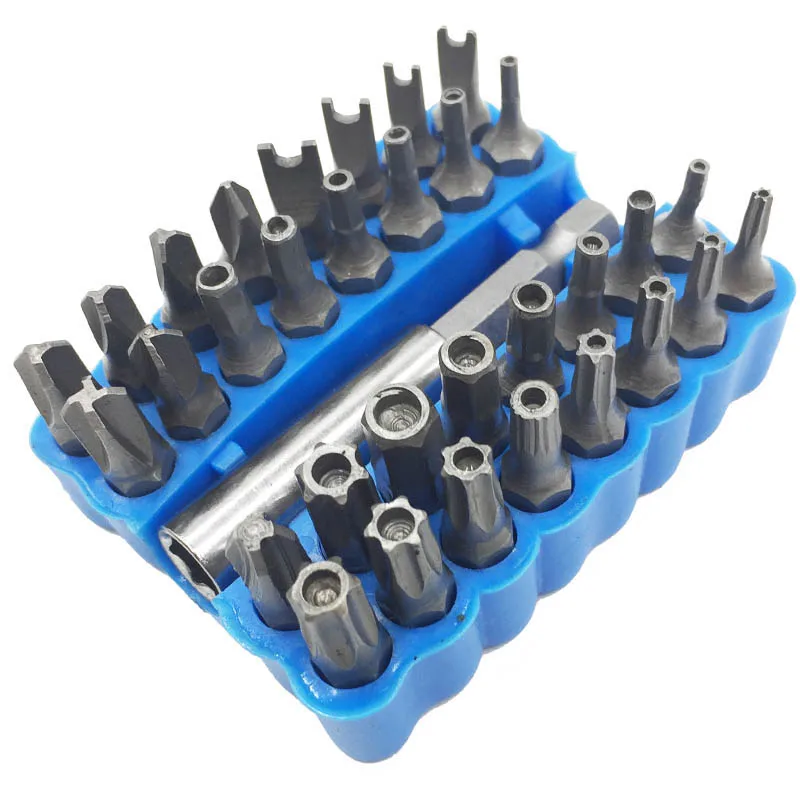 33 in 1 Security Proof Torx Hex Phillips Screw Driver Bits Set with