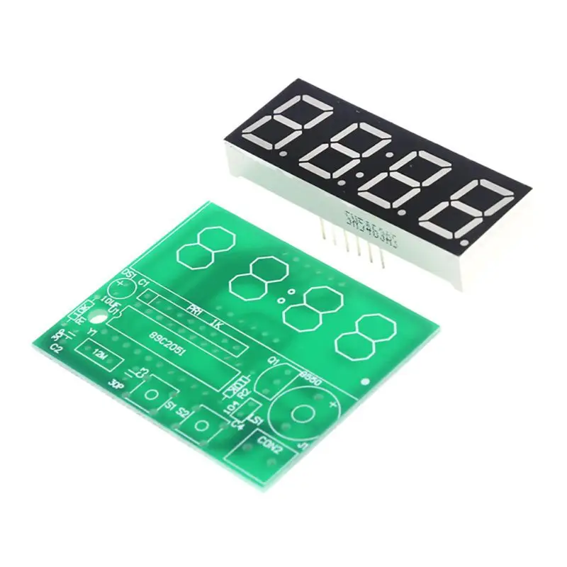 Цифровые часы DIY Kit компактный 4-цифра DIY светодиодный электронный комплект производство Запчасти часы время микроконтроллера Дисплей